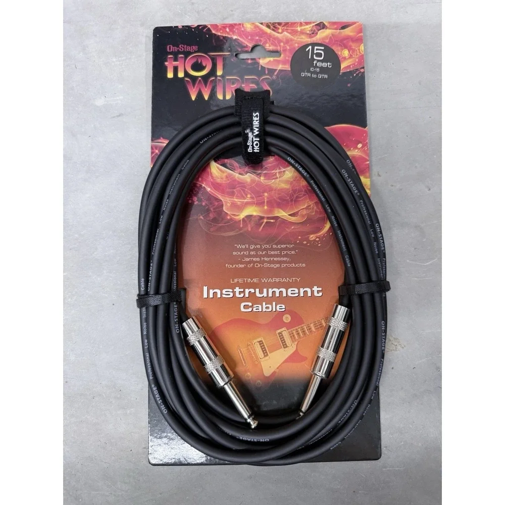 On-Stage Hot Wires HW IC-15 15ft Instrument Cable 1/4